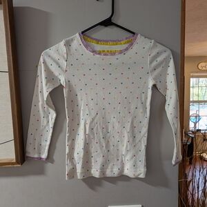 Boden White Long Sleeve Shirt with Colorful Stars